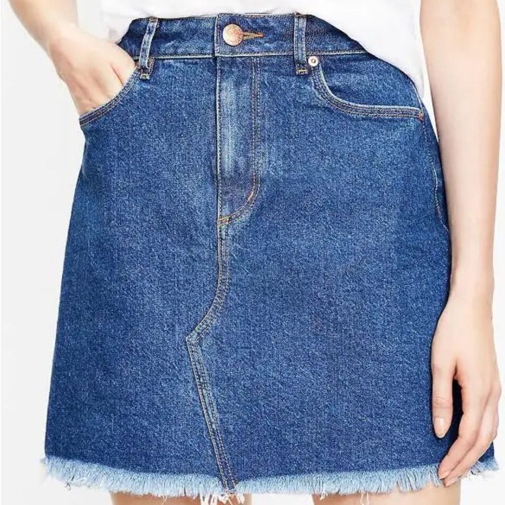 LOFT Blue A-Line Mini Skirt for Casual Wear